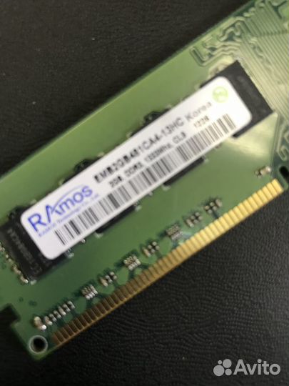Память RAmos dimm DDR3 PC10600 1333MHz 2гб