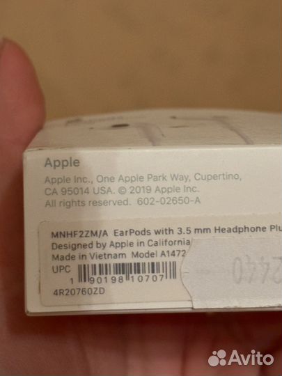 Наушники apple earpods 3.5 мм headphone plug