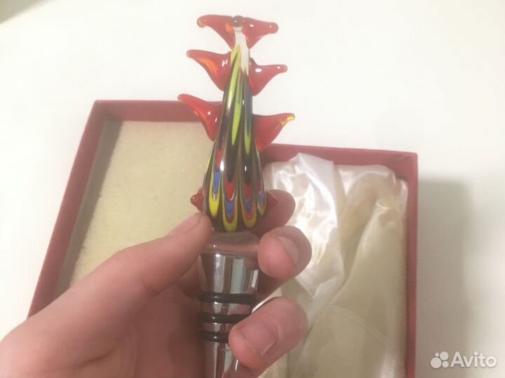 Стеклянная пробка для бутылки Петух“винтаж