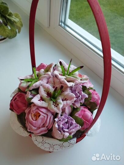 Съедобный букет из зефира ручной работы