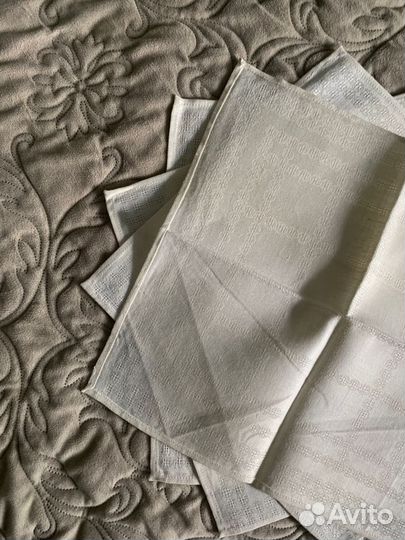 Скатерть льняная СССР новая с салфетками