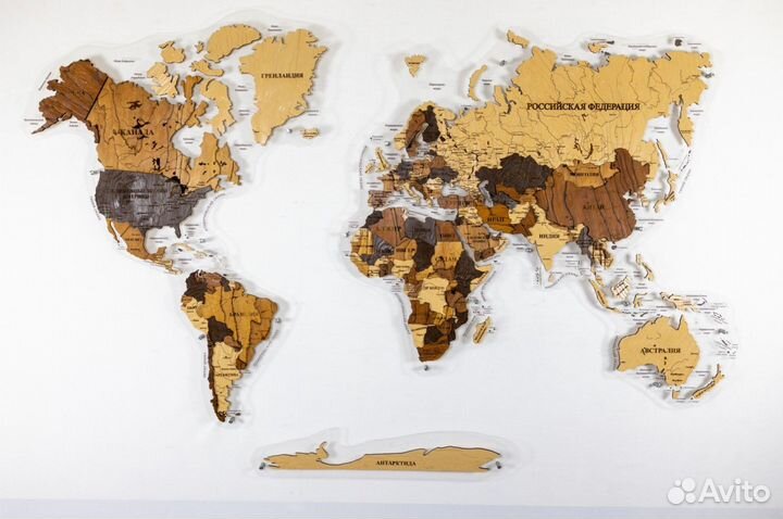 Деревянные карты мира