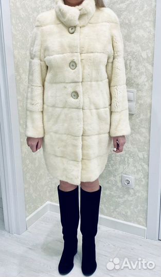 Итальянская плюшевая Норковая шуба 42-44