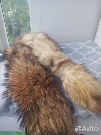 Меховой воротник енот и песец