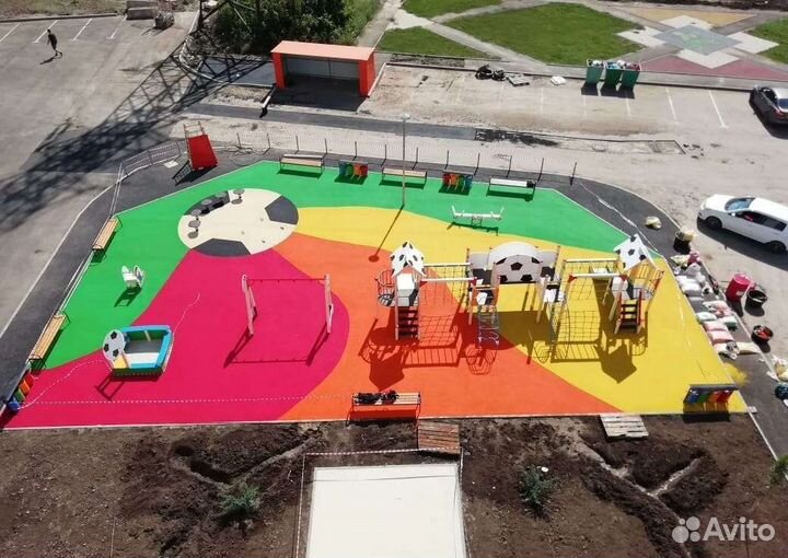 Резиновая крошка укладка покрытия