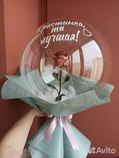 Цветок в шаре, живая роза в шаре
