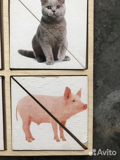 Деревянные развивающие пазлы половинки