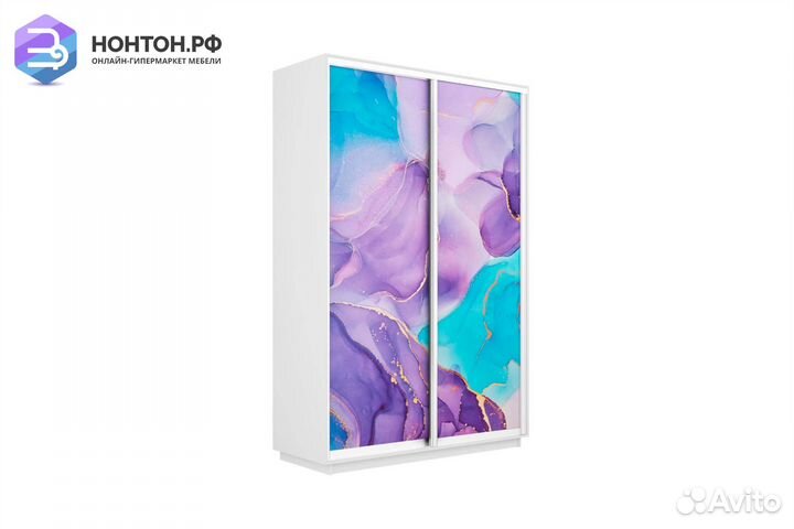 Шкаф-купе 2-х дверный Нонтон Фото №1002 / белый сн