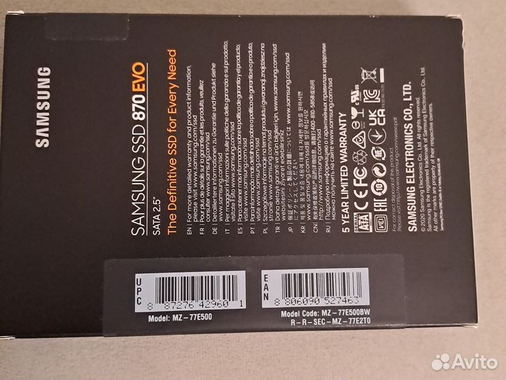 Накопитель Samsung SSD 870 EVO MZ-77E500BW