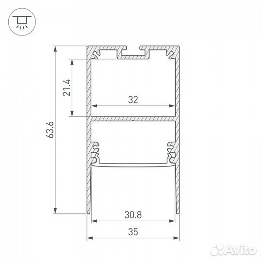 Профиль Arlight SL-Comfort-3563-2000 Anod 033277