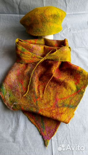 Берет и бактус, валяные из натуральной шерсти