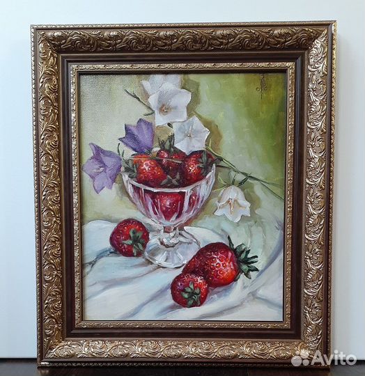 Картина натюрморт Колокольчики, Хризантемы