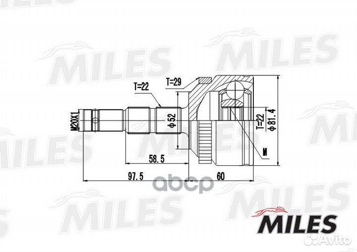 Шрус наружный opel meriva 1.6 03- (с ABS) (GKN