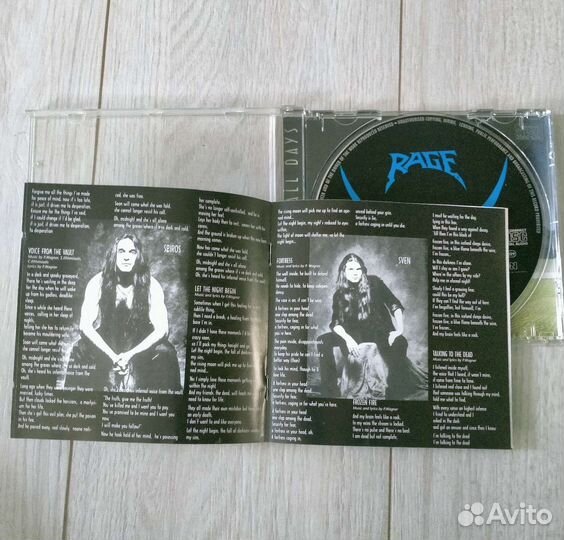 Фирменный CD компакт Rage –End Of All Days, 1996 г