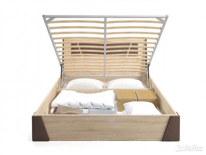 Кровать Лагуна 140х200 (Дуб Сонома, Терра тм-13 те