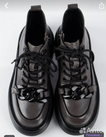 Ботинки р39,5-40 кожа