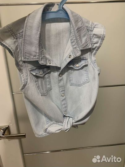 Джинсовая рубашка для девочки 116