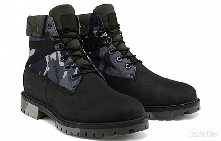 Timberland Heritage EK+ 6 Inch Waterproof Wide-Fit Boot 'Black Camouflage' (40)