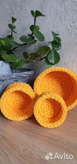 Корзины из трикотажной пряжи