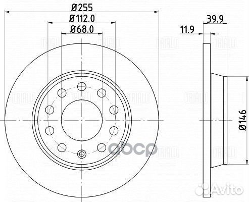 Диск торм. для а/м Audi A4 (00) / (04) зад. d2
