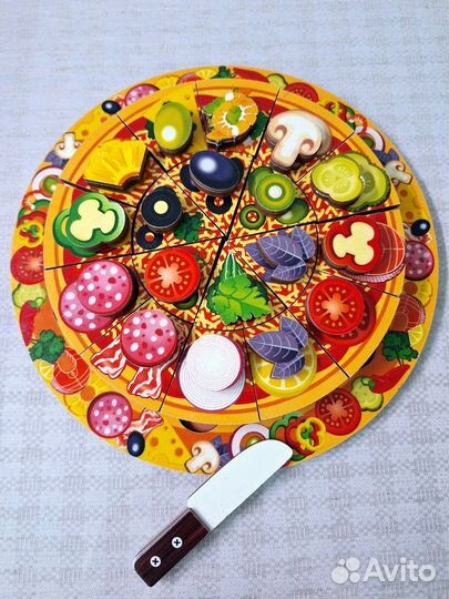 Развивающая игра деревянная пицца