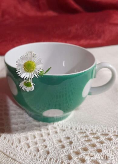 Чашка фарфоровая, винтаж, Красный Фарфорист