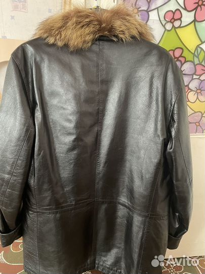 Куртка кожаная мужская зимняя 46 размер