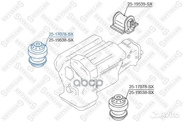 25-17078-SX подушка двс MB W124 1.8-2.3/2.0D-2