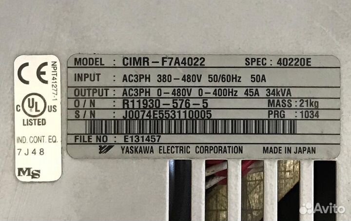 Частотный преобразователь Yaskawa (Omron)