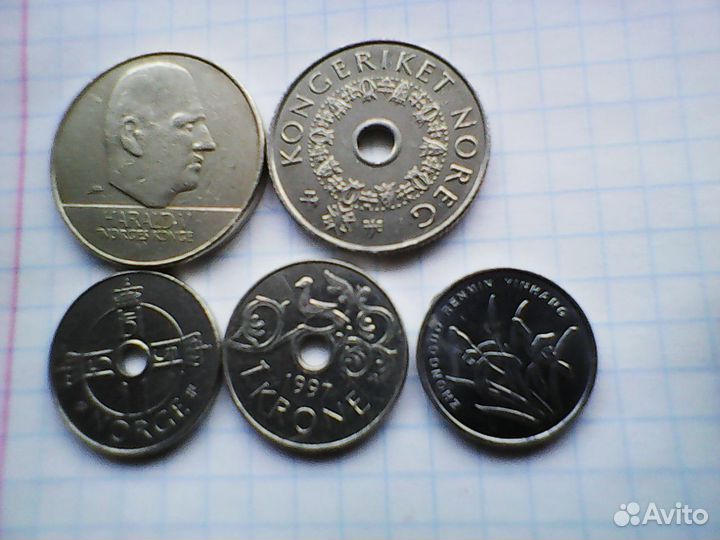 Набор монет Норвегии harald V 1994-1999г.г