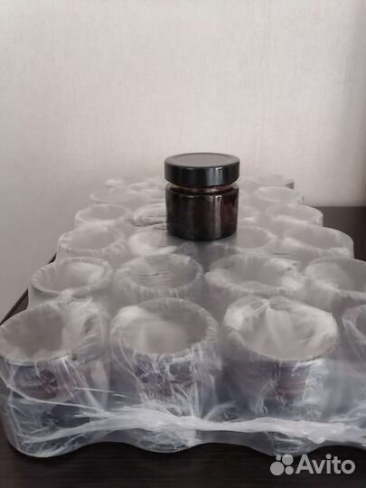 Банки с крышкой 100 мл янтарные