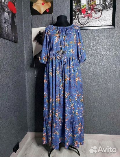 Платья хлопок единый размер до 58р