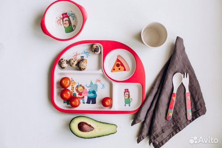 Набор посуды из бамбука для детей