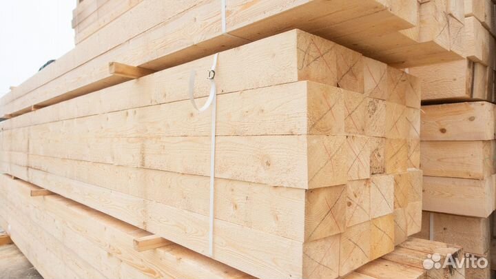 Брус сухой обрезной сорт 1 2 100х150х6000