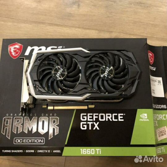 Видеокарта gtx 1660 ti MSI armor