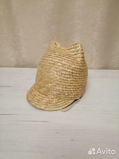 Соломенная шляпа-кепка детская на девочку50-52