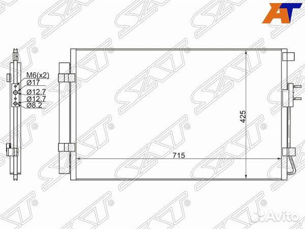 Радиатор кондиционера hyundai santa FE 12-19