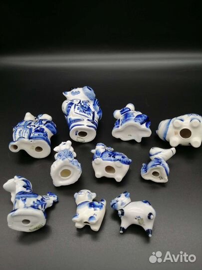 Коллекция фигурок животных Гжель