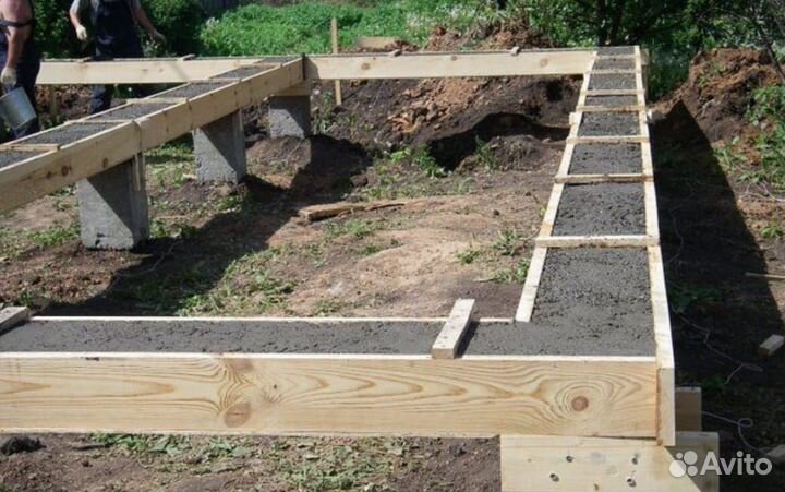 Фундамент Отмостка Бетонные работы Заезды