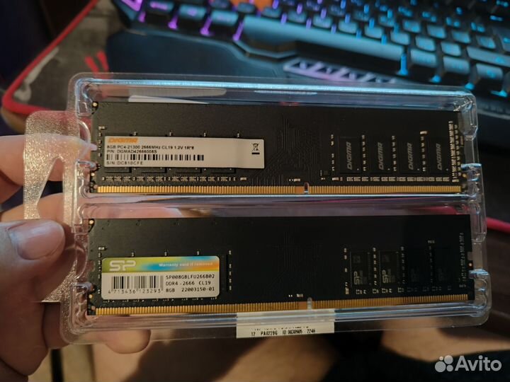 Оперативная память 16gb DDR4 (2х8gb) 2666MHz