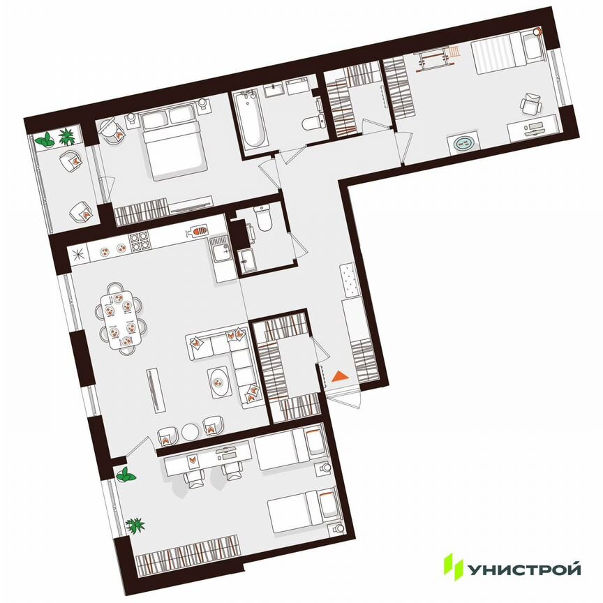 3-к. квартира, 102,6 м², 4/5 эт.