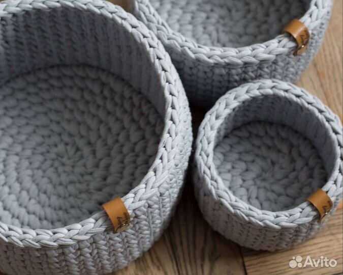 Корзины из трикотажной пряжи, набор