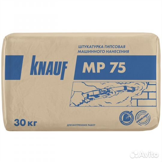 Штукатурка механизированная гипсовая knauf мп 75 м