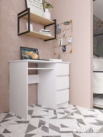 Письменный компьютерный стол графит и белый