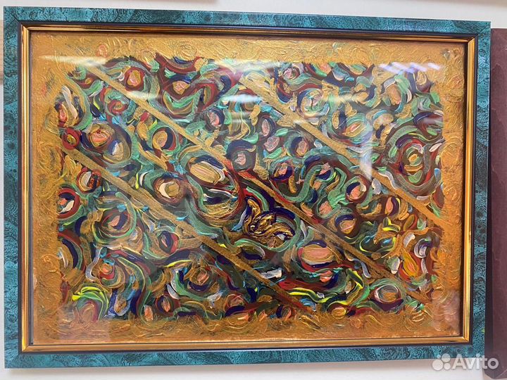 Интерьерная картина золото акрил