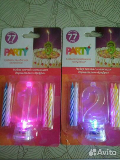 Набор свечей с мигающим держателем 
