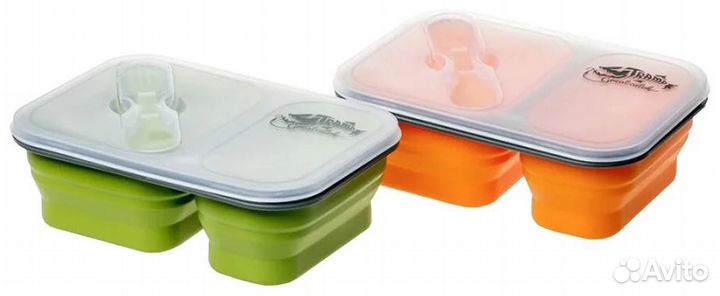 Контейнер Tramp TRC 090 силиконовый 2 отсека