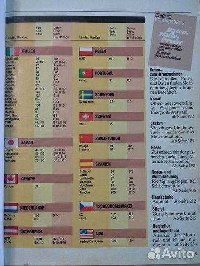 Мотокаталог motorrad, 1981 год