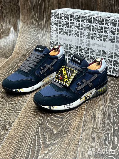 Premiata кроссовки зимние синие gore tex