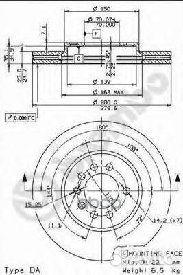 Диск тормозной Standard перед 09762910 Brembo